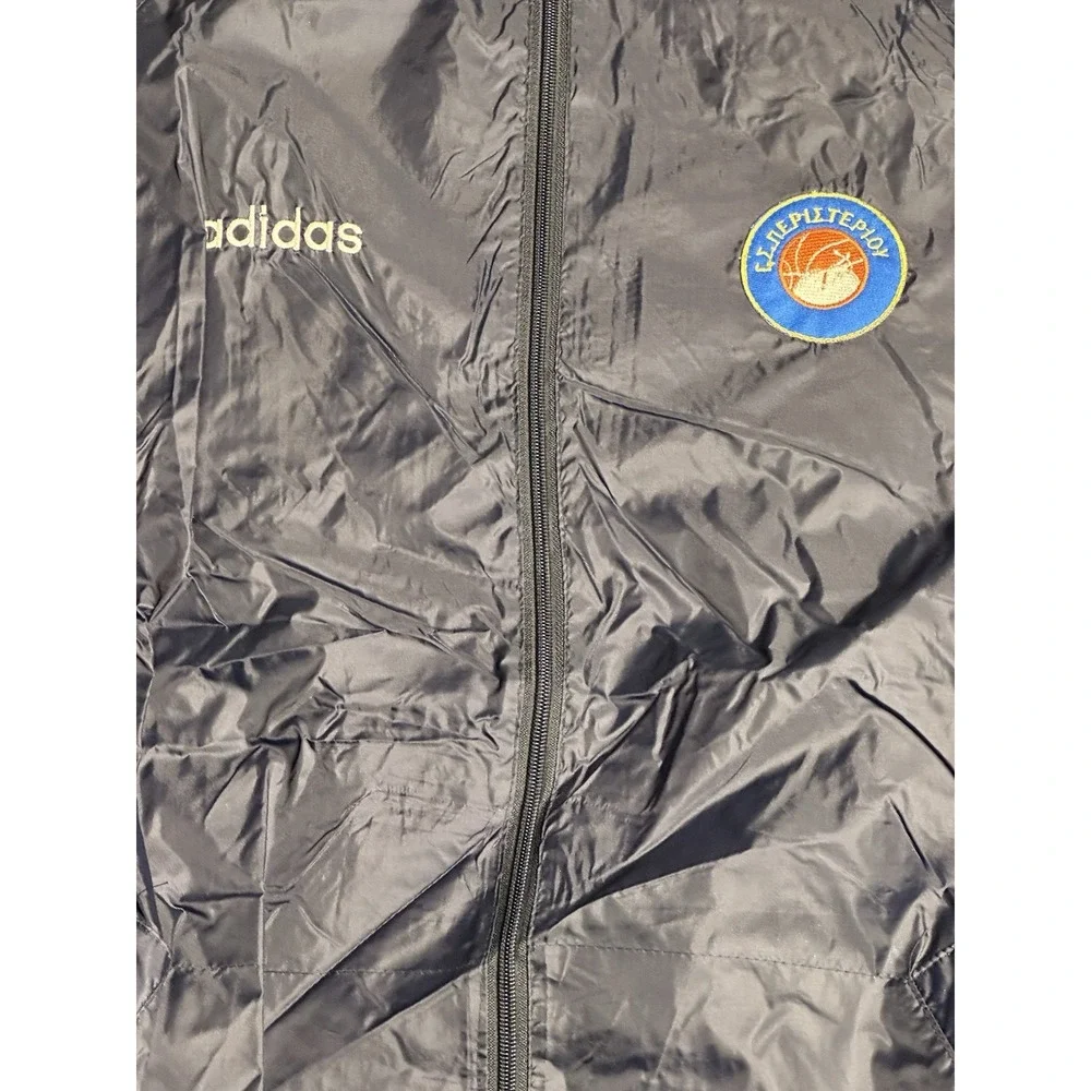 Vintage Adidas Basketball Jacket Greece Peristeri BC Hooded Windbreaker L